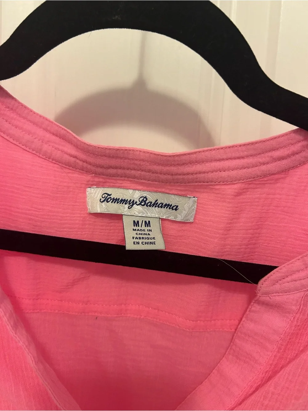 Tommy Bahama Pink Split-Neck Roll-Tab Tunic